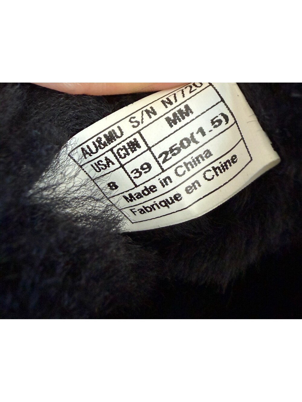 AU&MU Black Suede Sheepskin Lace-Up Winter Boots Women’s Size 8 Brand New - Picture 7 of 7